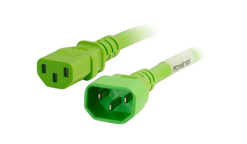 C2G 6ft 14AWG Power Cord (IEC320C14 to IEC320C13) - Green - power cable - IEC 60320 C14 to power IEC 60320 C13 - TAA