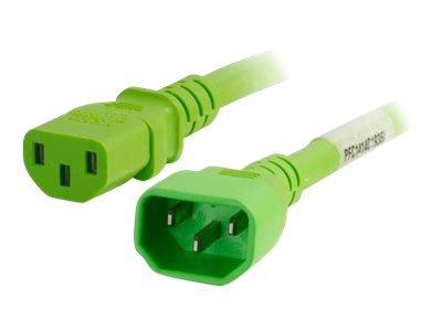 C2G 8ft 14AWG Power Cord (IEC320C14 to IEC320C13) - Green - power cable - 8 ft