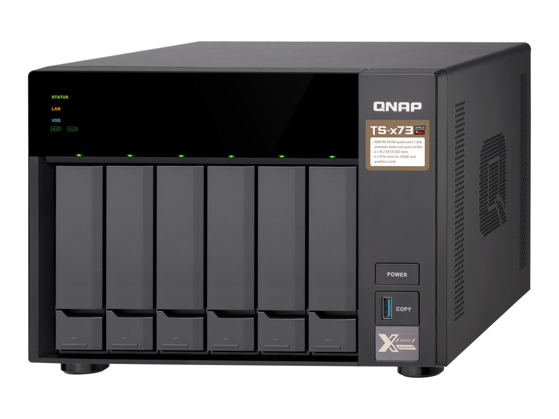 QNAP TS-673 - NAS server - 0 GB