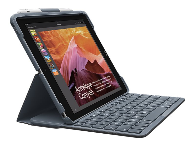 Logitech 9,7" keyboard case Slim Folio - iPad (5th/6th gen) - keyboard and folio case - black - for Apple 9.7-inch iPad