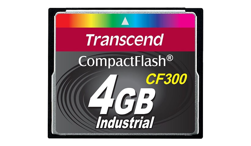Transcend CF300 Industrial - carte mémoire flash - 4 Go - CompactFlash