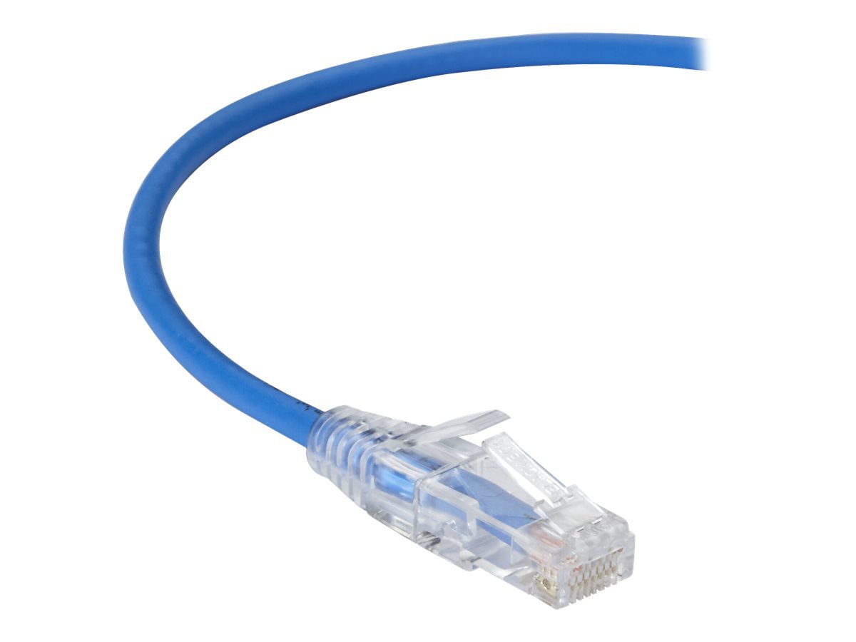 Black Box 12ft Slim-Net CAT6 Blue 28AWG 500Mhz UTP Snagless Patch Cable 12'