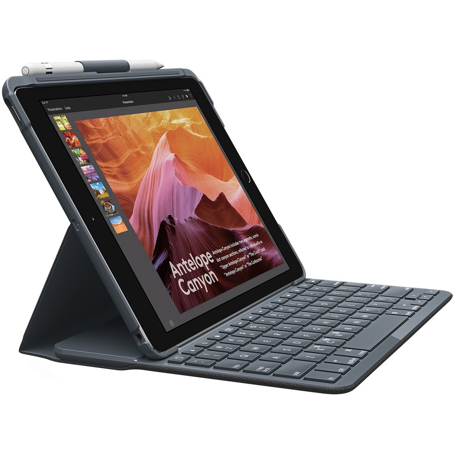 Logitech 9.7" keyboard case Slim Folio - iPad (5th/6th gen) - keyboard and