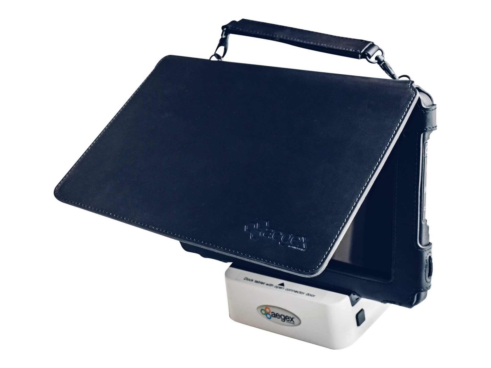 Aegex 10 Leather Carrying Case with Front Cover & Stylus - Black