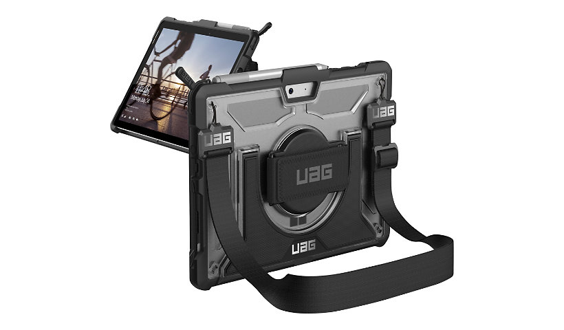 UAG Rugged Case for Microsoft Surface Go 4/3/2/1 - 10.5 inch - Plasma Series with Kickstand & Hand strap - Clear
