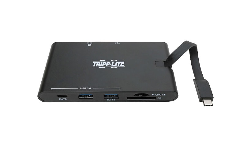 Tripp Lite USB-C Laptop Docking Station - HDMI, VGA, GbE, 4K @ 30 Hz, Thunderbolt 3, USB-A, USB-C, PD Charging 3.0,