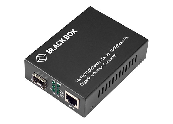 Black Box Gb ETH MED CONV 10/100/1000-Mbps COP to 1000-Mbps Fiber SFP