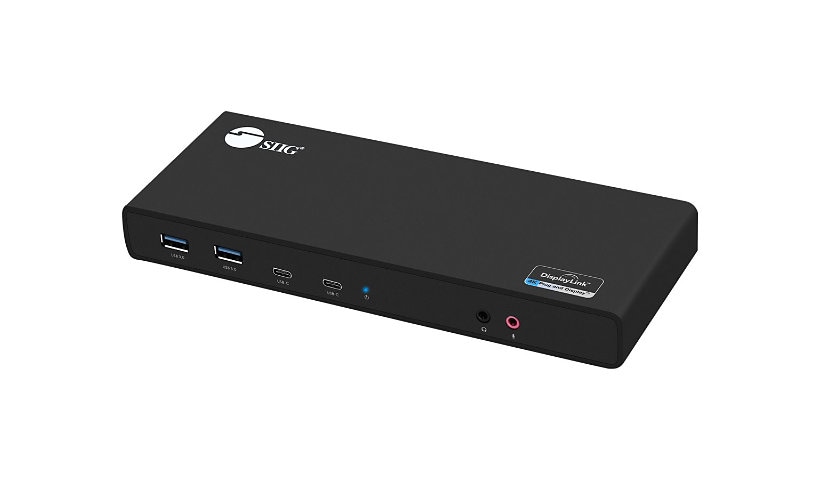 SIIG USB 3.1 Type-C Dual 4K Docking Station with Power Delivery - docking station - USB-C 3.1 - 2 x HDMI, 2 x DP - GigE