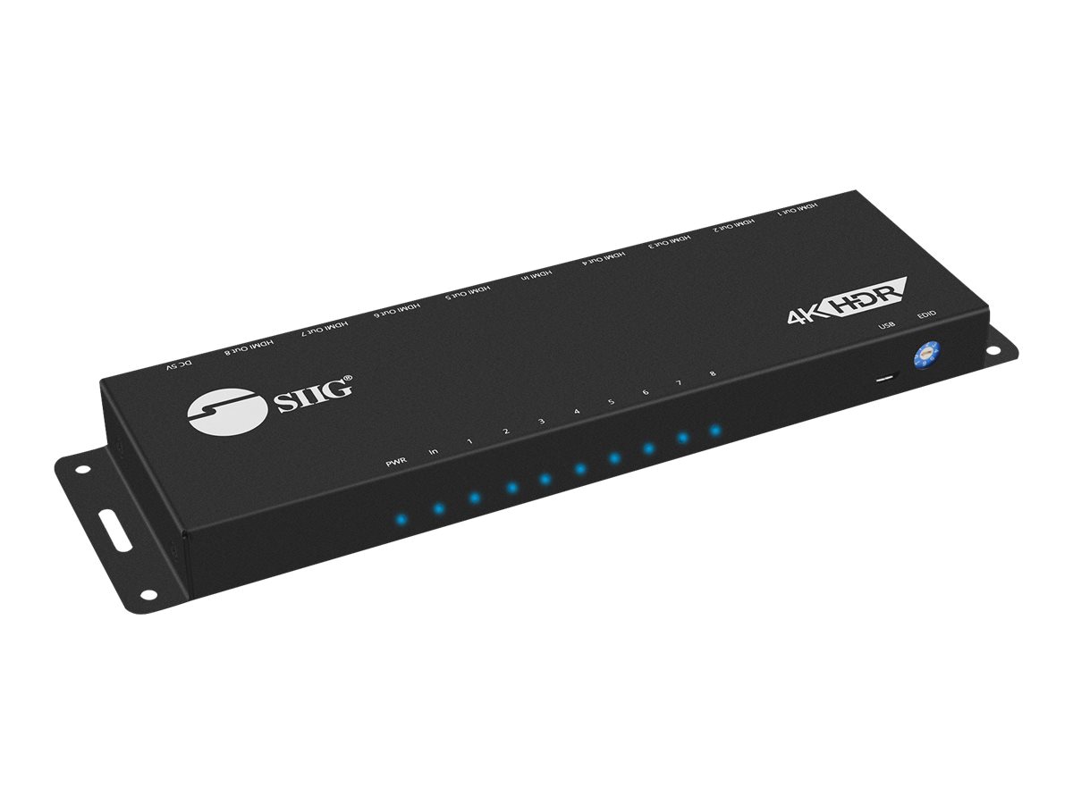 SIIG 1x8 HDMI 2.0 Splitter with Auto Video Scaling