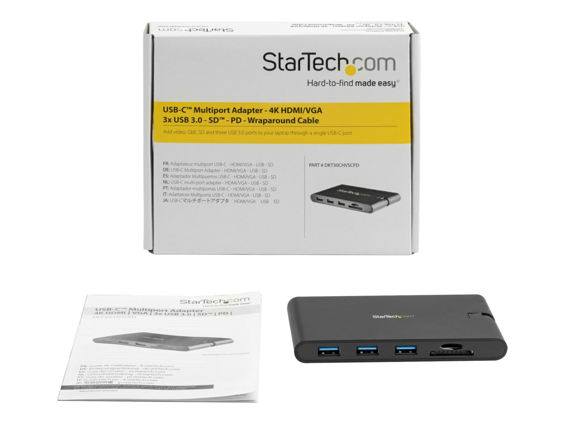 Thumbnail 3 of 13 for StarTech.com USB C Multiport Adapter - USB Type-C Mini Dock with HDMI 4K or VGA Video - 100W PD Passthrough, 3x USB