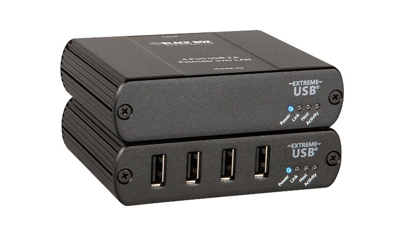 Black Box USB 2.0 Extender LAN, 4-Port - USB extender
