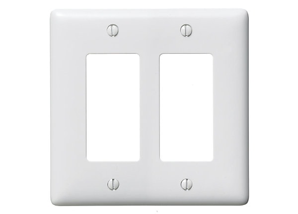 Hubbell Style Line 2-Gang 2-Decorator Smooth Nylon Wallplate - White