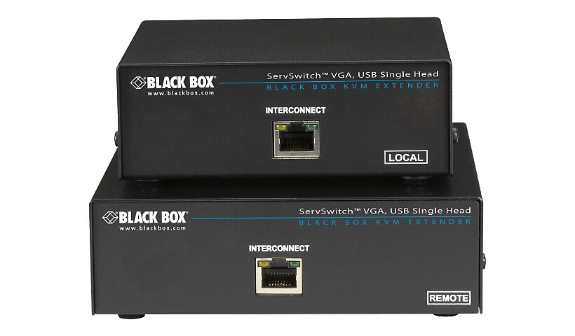 Black Box ServSwitch Brand CATx USB KVM Extender, Single-Head VGA, with Ser