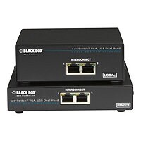 Black Box ServSwitch Brand CATx USB KVM Extender, Dual-Head VGA - KVM / aud