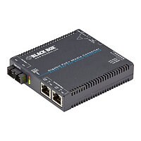Black Box Media Converter Gigabit Ethernet PoE+ SIngle-Mode, 1310-nm, SC -