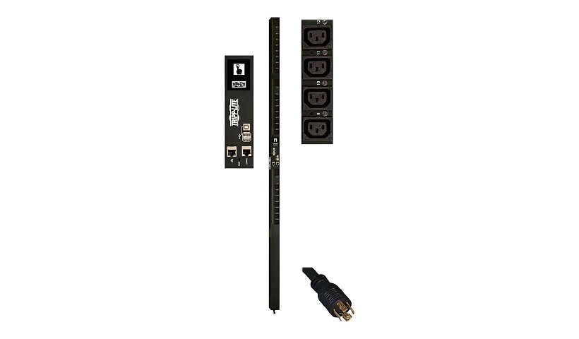 Tripp Lite 6.7kW 3-Phase Switched PDU - LX Platform, 24 C13 &amp; 6 C19 Outlets, L15-20P, 0U, Outlet Monitoring, TAA -