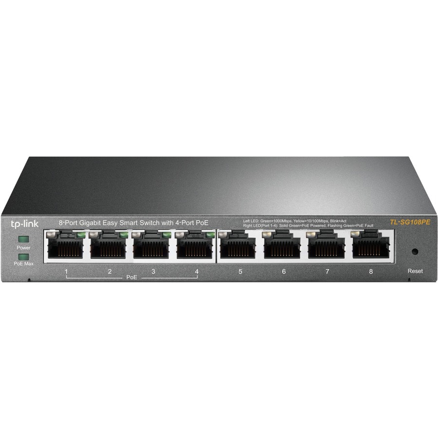 TP-Link TL-SG108PE - 8-Port Gigabit Easy Smart Switch with 4-Port PoE -  TL-SG108PE - Ethernet Switches 