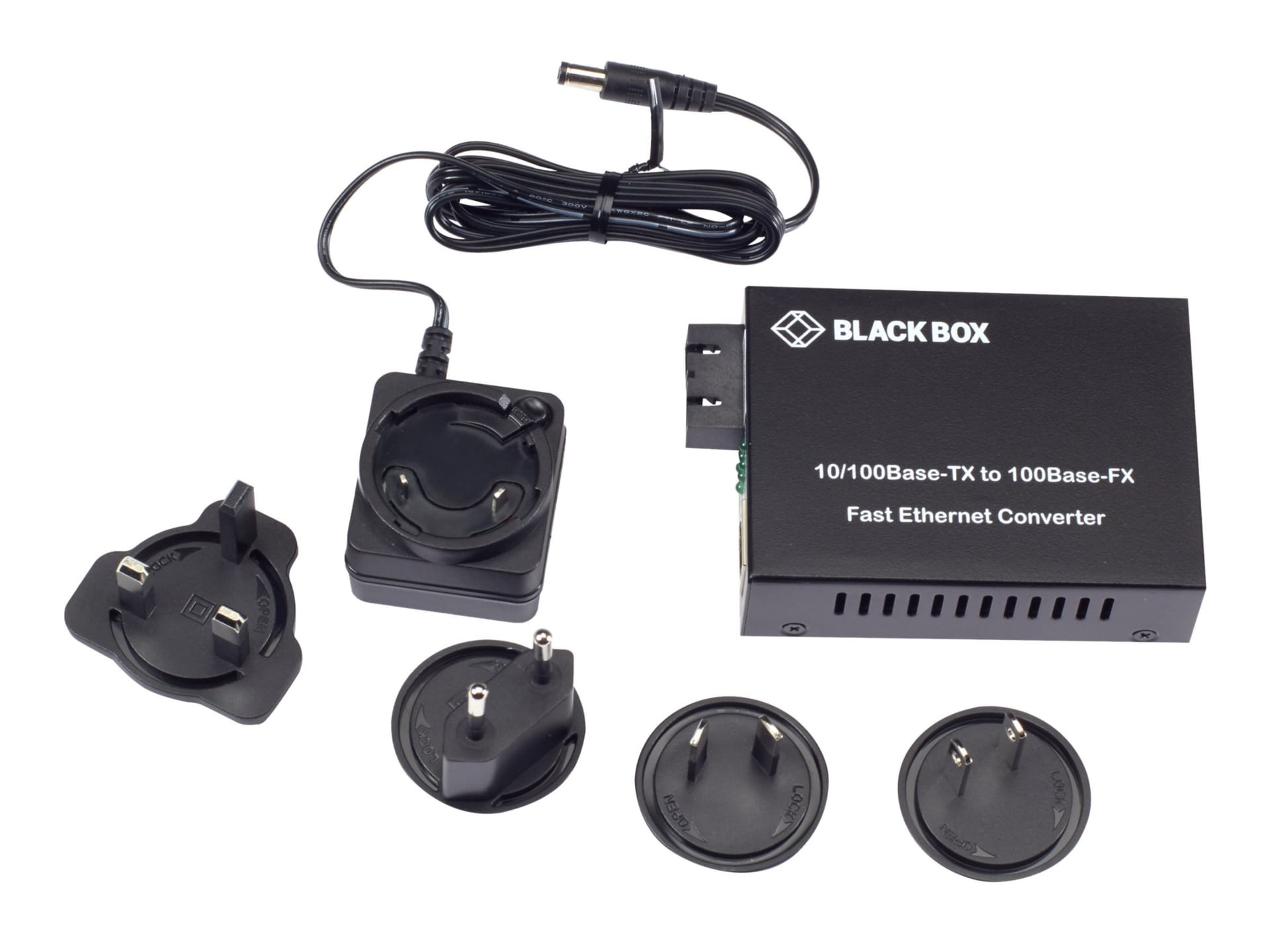 Black Box Pure Networking Copper to Fiber Media Converter 10/100BASE-TX to 100BASE-FX, Multimode SC, 1310-nm, 2-km -