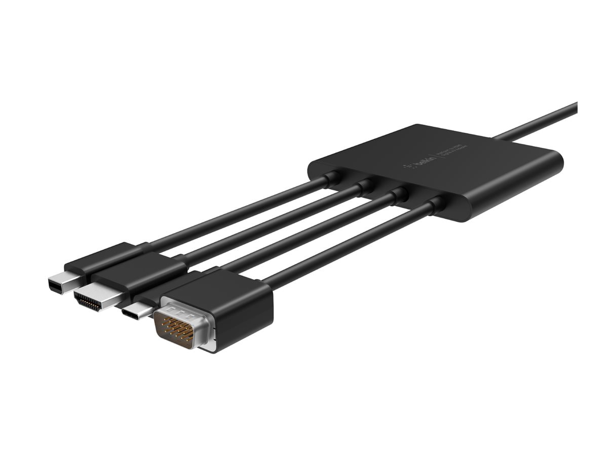 Belkin Multiport to HDMI Digital AV Adapter - video / audio cable - Mini DisplayPort / HDMI / USB / VGA - 8 ft