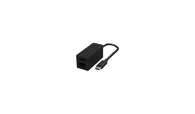 Microsoft Surface USB-C to Ethernet and USB Adapter - network / USB adapter - USB-C 3.1 - Gigabit Ethernet x 1 + USB 3.1