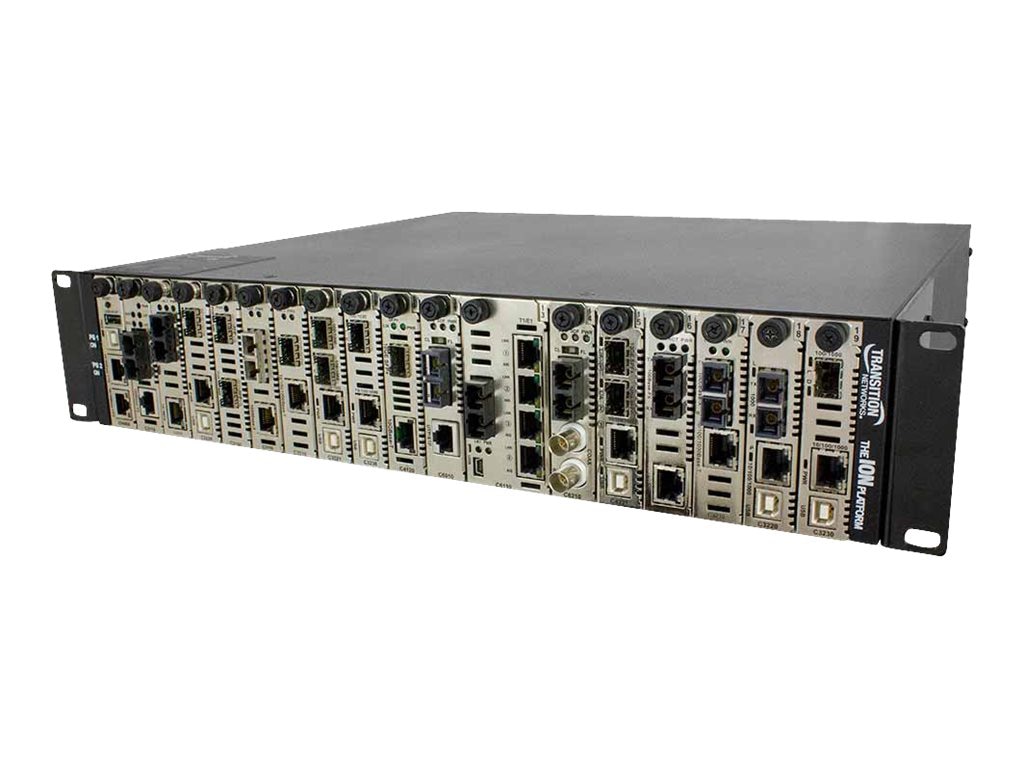 Transition Networks 19-Slot Chassis for ION Slide-in Modules - modular expansion base - with Transition ION Management