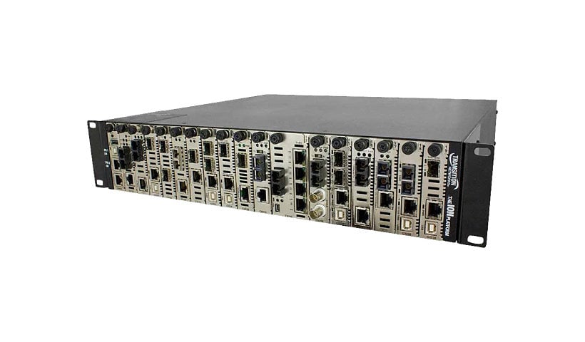 Transition Networks 19-Slot Chassis for ION Slide-in Modules - modular expansion base - with Transition ION Management