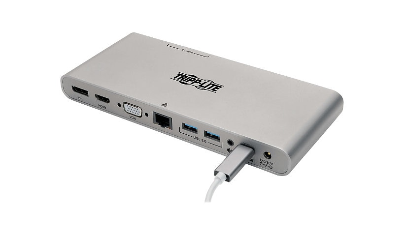 Tripp Lite USB C Docking Station w/USB Hub HDMI VGA DP Gbe PD Charging 4K