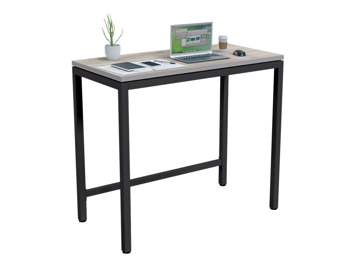 Balt Stand Up Desk with Black Frame - Gray Elm/Gray