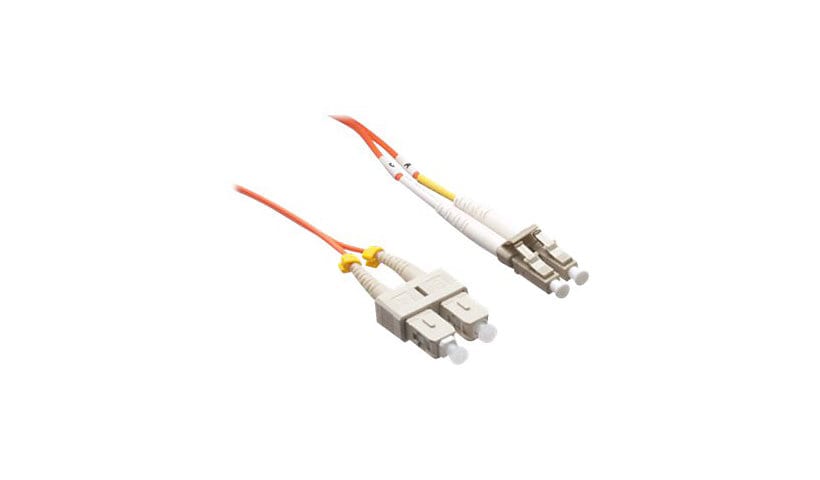Axiom LC-SC Multimode Duplex OM2 50/125 Fiber Optic Cable - 0.5m - Orange - network cable - 0.5 m - orange