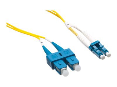 Axiom LC-SC Singlemode Duplex OS2 9/125 Fiber Optic Cable - 0.5m - Yellow -