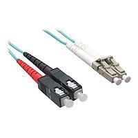 Axiom LC-SC Multimode Duplex OM3 50/125 Fiber Optic Cable - 70m - Aqua - network cable - 70 m - aqua