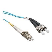 Axiom LC-ST Multimode Duplex OM3 50/125 Fiber Optic Cable - 1m - Aqua - patch cable - 1 m