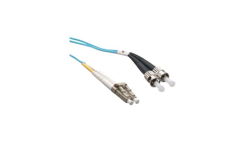 Axiom LC-ST Multimode Duplex OM3 50/125 Fiber Optic Cable - 9m - Aqua - network cable - 9 m