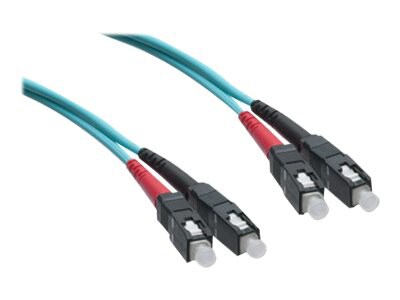 Axiom SC-SC Multimode Duplex OM4 50/125 Fiber Optic Cable - 1m - Aqua - net