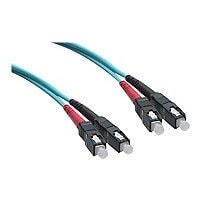 Axiom SC-SC Multimode Duplex OM3 50/125 Fiber Optic Cable - 20m - Aqua - network cable - 20 m