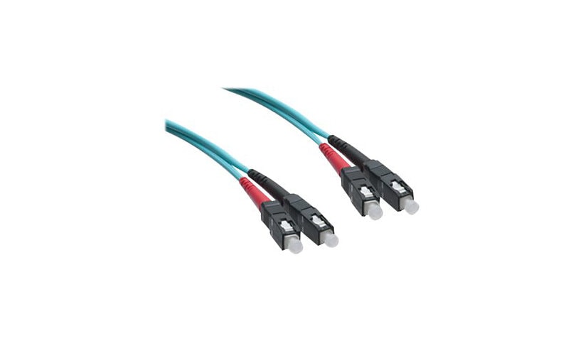 Axiom SC-SC Multimode Duplex OM3 50/125 Fiber Optic Cable - 4m - Aqua - network cable - 4 m