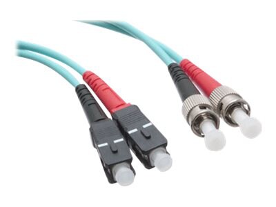 Axiom SC-ST Multimode Duplex OM3 50/125 Fiber Optic Cable - 1m - Aqua - network cable - 1 m - aqua