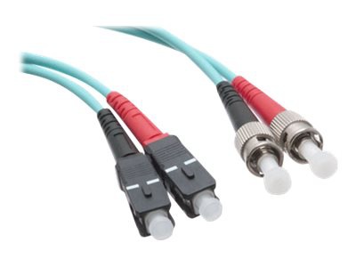 Axiom SC-ST Multimode Duplex OM3 50/125 Fiber Optic Cable - 10m - Aqua - network cable - 10 m - aqua