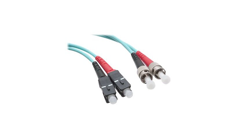 Axiom SC-ST Multimode Duplex OM3 50/125 Fiber Optic Cable - 4m - Aqua - network cable - 4 m - aqua