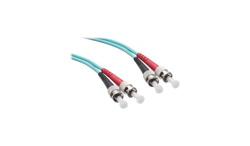 Axiom ST-ST Multimode Duplex OM3 50/125 Fiber Optic Cable - 10m - Aqua - network cable - 10 m - aqua