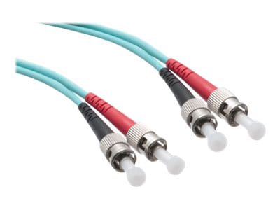 Axiom ST-ST Multimode Duplex OM3 50/125 Fiber Optic Cable - 2m - Aqua - net