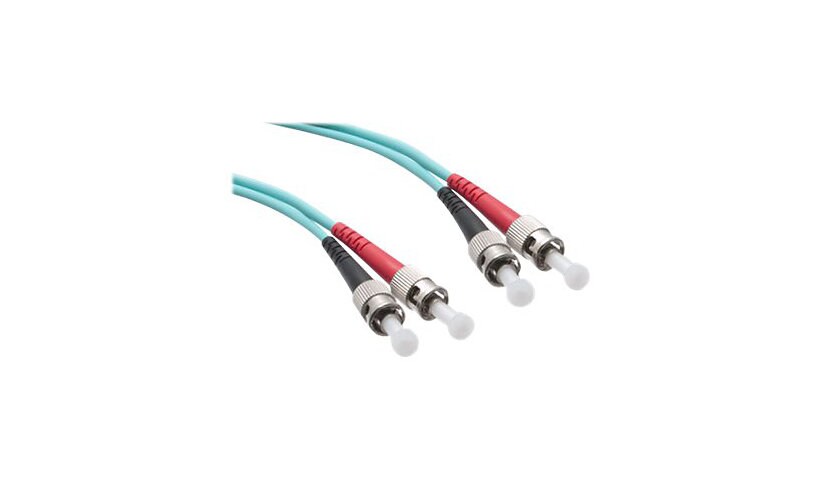 Axiom ST-ST Multimode Duplex OM3 50/125 Fiber Optic Cable - 20m - Aqua - network cable - 20 m - aqua