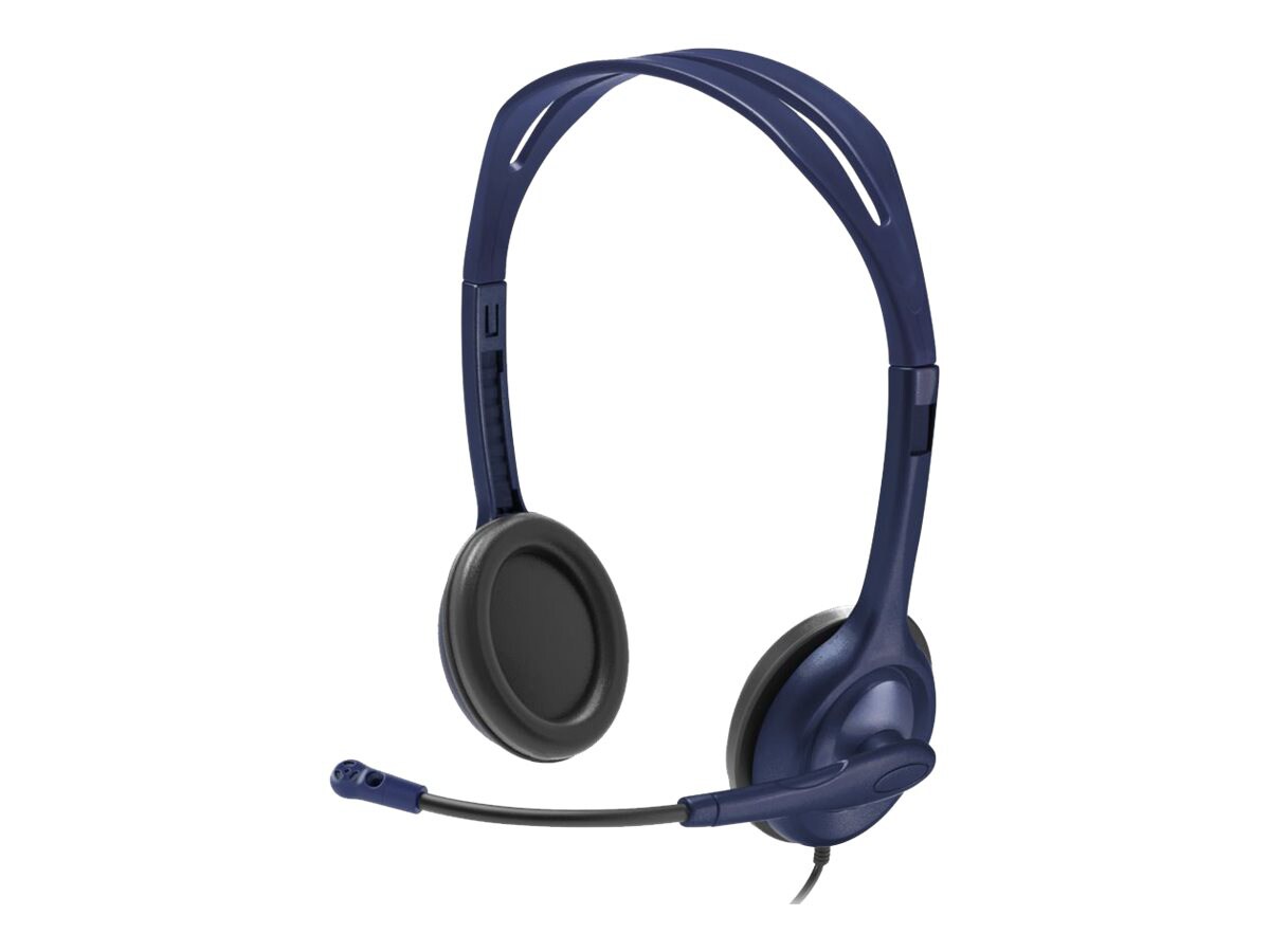 Logitech - headset - wired 3.5mm - midnight blue - 5 pack