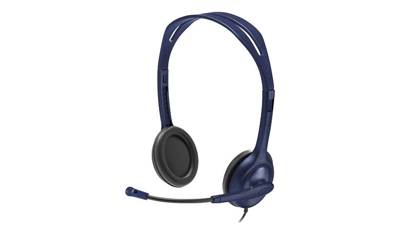 Logitech - headset - wired 3.5mm - midnight blue - 5 pack