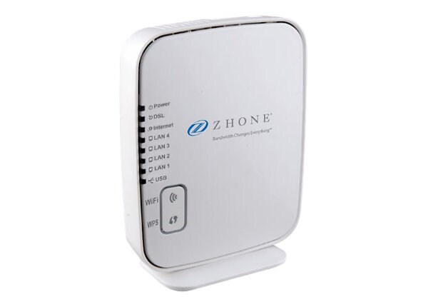 Zhone ADSL2+ 4-Port Router with Wi-Fi N 2x2