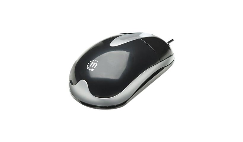 Manhattan MH3 USB Wired Mouse, Black/Grey, 1000dpi, USB-A, Optical, Sturdy,