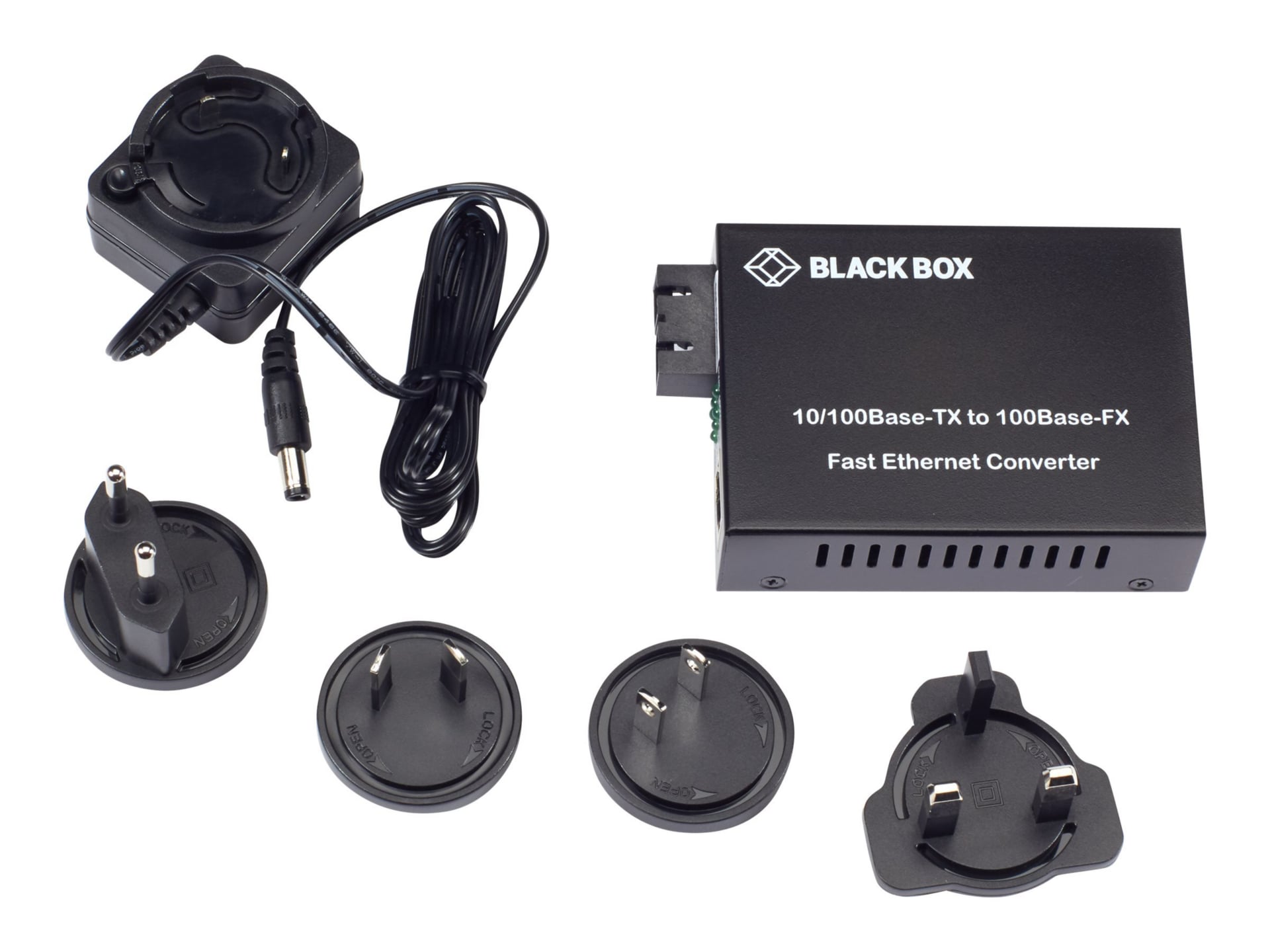 Black Box Pure Networking Copper to Fiber Media Converter 10/100BASE-TX to 10/100BASE-FX, Singlemode SC, 10-km - fiber