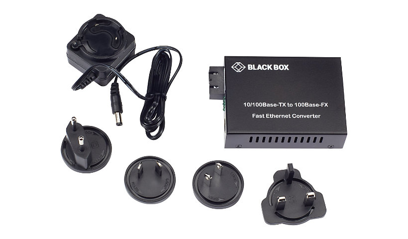 Black Box Pure Networking Copper to Fiber Media Converter 10/100BASE-TX to 10/100BASE-FX, Singlemode SC, 10-km - fiber