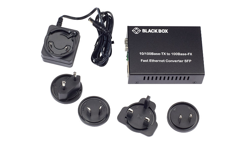 Black Box Pure Networking Copper to Fiber Media Converter 10/100BASE-TX to 100BASE-FX SFP - fiber media converter -