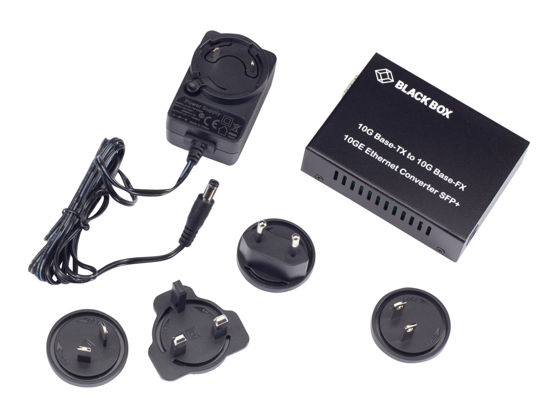 Black Box Pure Networking Copper to Fiber Media Converter 10GBASE-T to 10G SFP+ - fiber media converter - 10GbE